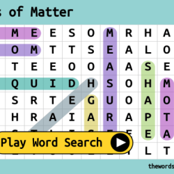 States of matter word search answer key