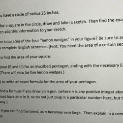 Consider circle t with radius 24 in