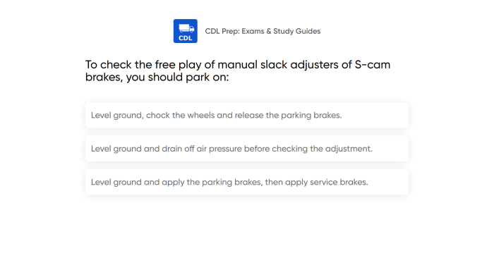 How can you check slack adjusters cdl