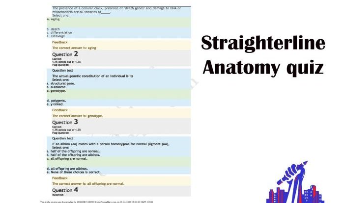 Straighterline anatomy and physiology 1 final exam